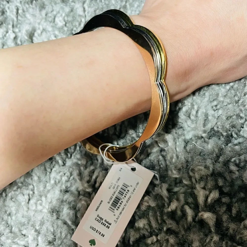 NWT Kate Spade Slender Scallops Bangle Set - Picture 4 of 7